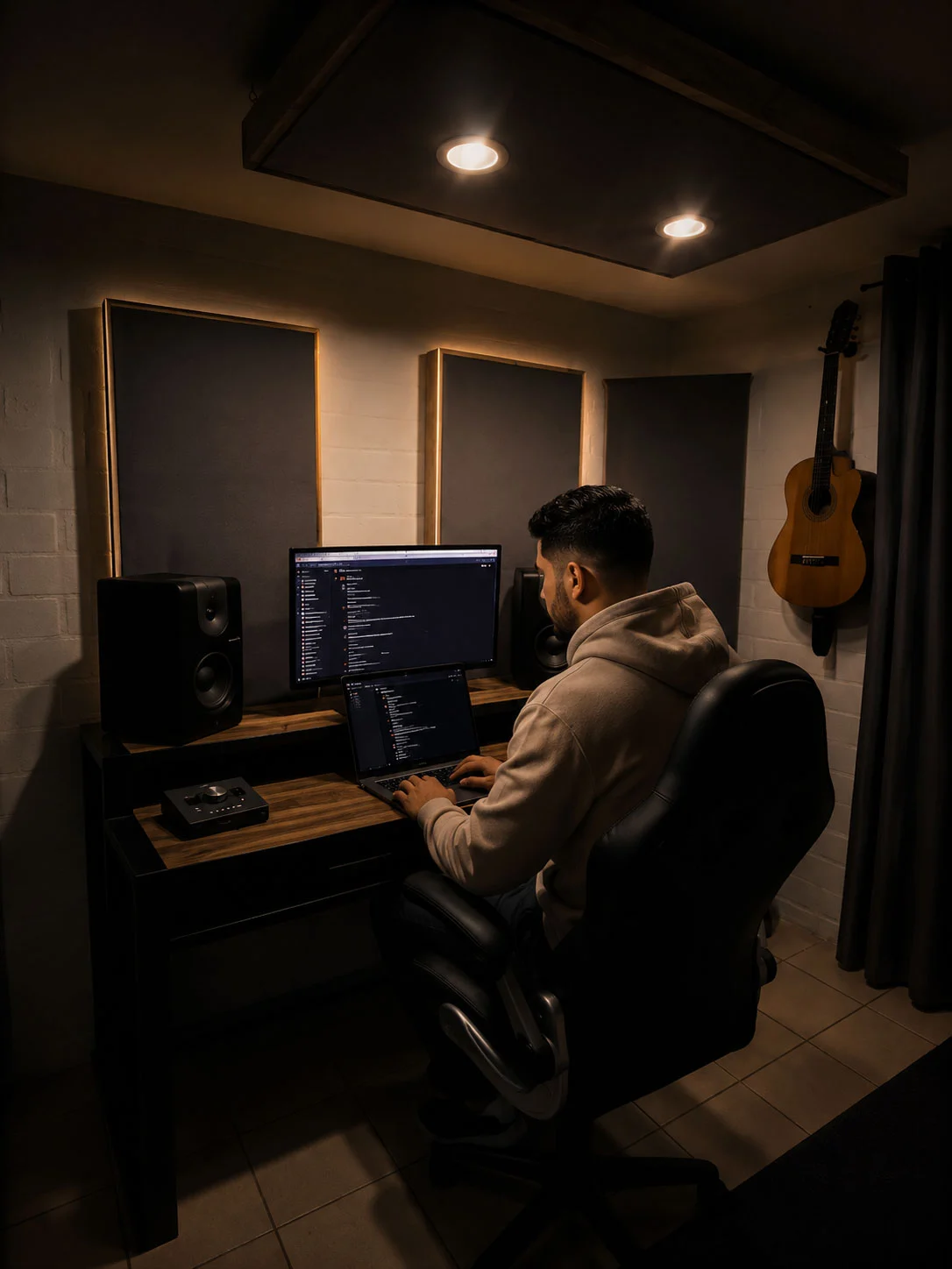 Felipe Oliveros trabajando en su estudio